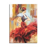 Tablou pictat manual, Dansatoarea de flamenco, 70x50cm pictura ulei pe panza, Magistral