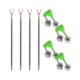 Set Suport Lansetă 115 cm, 4 buc + 4 clopoței, EAST SHARK