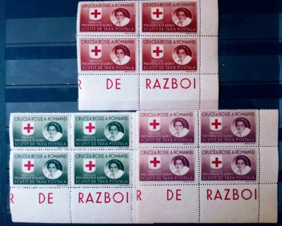 Romania 1946 Scutit de taxa postala h.gri Bloc de 4, nestampilata foto