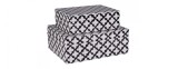 Set 2 cutii pentru depozitare Canvas alb negru
