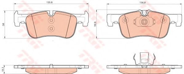 Set placute frana,frana disc BMW Seria 2 Cupe (F22, F87) (2013 - 2016) TRW GDB1935