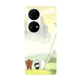 Husa compatibila cu Huawei P40 Pro model The Three Bears kiting, Silicon, TPU, Viceversa, Transparent, Carcasa