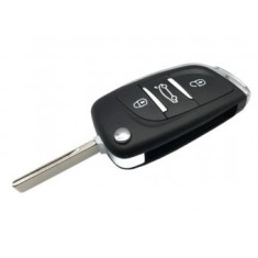 Carcasa cheie Topautochei&reg; pentru Peugeot Citroen, upgrade model vechi, 3 butoane, lamela HU83, cu suport de baterie pe spatele carcasei