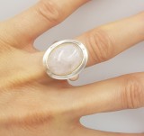 Superb inel vintage din argint si quartz