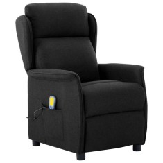 vidaXL Scaun de masaj cu pernă Negru 67.5 x 93.5 x 101.5 cm țesătură