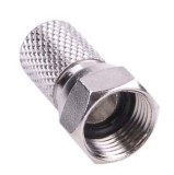Cumpara ieftin Mufa F HQ 6.6 mm cu garnitura, conector tata pentru cablu coaxial RG6, montaj prin infiletare, metal nichelat, pentru TV, satelit si CCTV