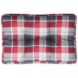 Cumpara ieftin Perna de paleti, rosu carouri, 60x40x12 cm, material textil