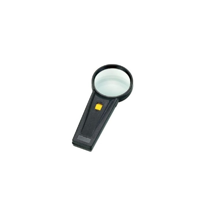 Lupa de mana cu bec , diametru 65 mm , factor marire 4x , negru