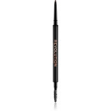 Makeup Revolution Precise Brow Pencil creion spr&acirc;ncene precise cu pensula culoare Medium Brown 0.05 g