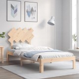 Cumpara ieftin Cadru de pat cu tăblie single, lemn masiv