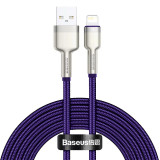 CABLU alimentare si date Baseus Cafule Metal Fast Charging Data Cable pt. smartphone USB la Lightning Iphone 2.4A braided 2m violet &amp;quot;CALJK-B05&amp;qu