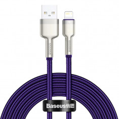 CABLU alimentare si date Baseus Cafule Metal Fast Charging Data Cable pt. smartphone USB la Lightning Iphone 2.4A braided 2m violet &quot;CALJK-B05&qu