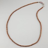 Cumpara ieftin Colier Hematit Fațetat Cupru Unisex, Argint 925 Placat Rodiu, Ajustabil 48cm, Bijuterie Handmade Italia
