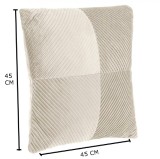 Perna de Iarna Decorativa Ecru Velvet cu Dungi Reliefate 45x45cm, Oem