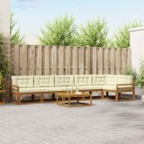vidaXL Set de canapele de exterior cu pernă 7 pcs Natural și Crem 3367683