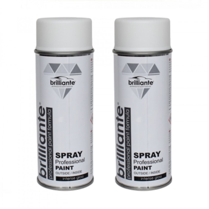 Pachet 2 x Vopsea Spray Brilliante Alb Clasic Mat RAL 9003 400 ml