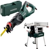 Metabo HC 260 C - 2.2 WNB + SSE 1100 - Masina de rindeluit si degrosat 2200 W 260 mm + Fierastrau sabie 1100 W valiza plastic
