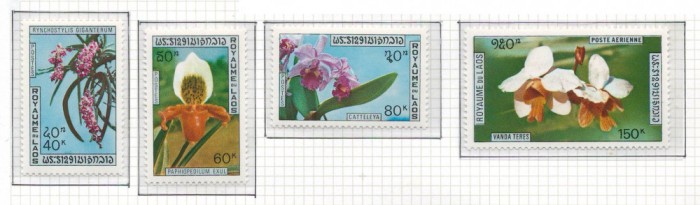 Laos 1972 Mi 337/40 MNH - Orhidee native (II)