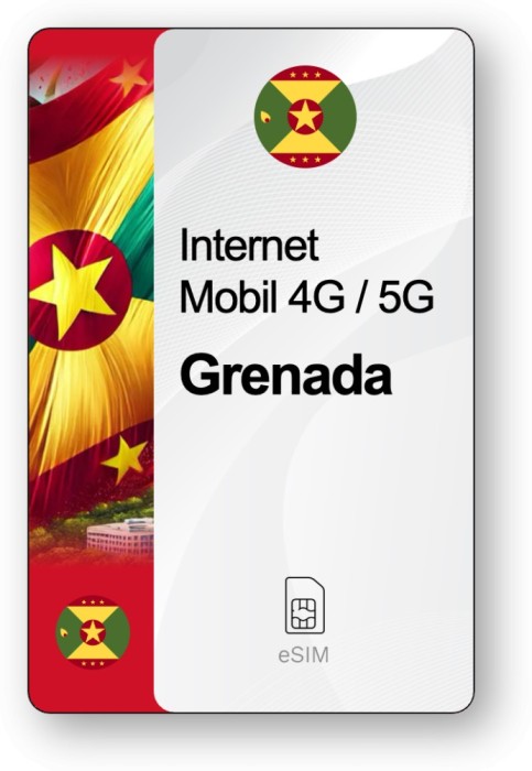 eSIM Internet Grenada, valabil 15 zile, trafic Nelimitat