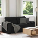 VidaXL Canapea cu 2 locuri negru 140 cm stofa
