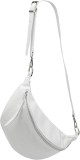 Cumpara ieftin Geanta de umar si talie SH Leder Greta G747 de dama, din piele naturala, 37 x 21 cm, alba - RESIGILAT