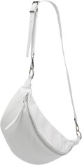 Geanta de umar si talie SH Leder Greta G747 de dama, din piele naturala, 37 x 21 cm, alba - RESIGILAT