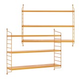 Set 2 buc raft perete Str&auml;ngn&auml;s 50x60x15cm otel portocaliu [en.casa] HausGarden Leisure