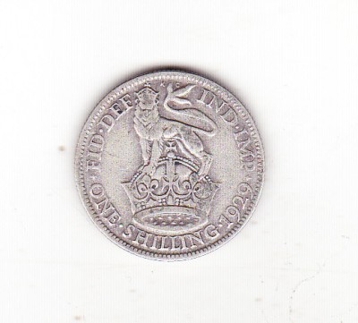 bnk mnd Anglia Marea Britanie 1 shilling 1929 , argint foto
