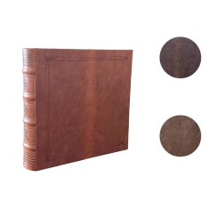 Album foto tip carte, piele ecologica, format 10x15 cm, 200 buzunare slip-in pentru poze, Vintage - Maro Hazelnut