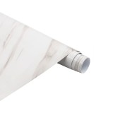 Folie Autocolanta BZRSH pentru Bucatarie, Tip Sticker Autoadeziv, pentru Blat si Mobila, Alb, 60 x 300 cm, Oem