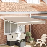 vidaXL Cortina Retractabilă Bej 350 x 250 cm Poliester și Aluminiu 3330347