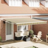 Marchiză retractabilă Verde și alb 400 &times; 350 cm Verde și alb