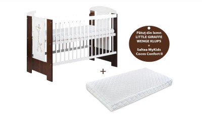 Patut KLUPS Little Giraffe Wenge + Saltea 12 Confort GreatGoods Plaything foto