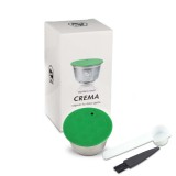 Capsula cafea INOX/ lingurita/periuta, Dolce Gusto Crema, reincarcabila/lavabila, certificare LFGB (standrad German) argintiu/verde