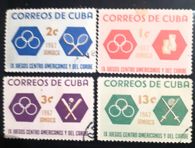 Cuba 1962 sport, jocuri sporive America centrala si Caribe stampilat foto