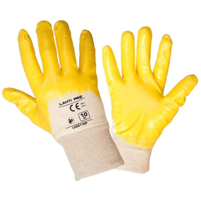 MANUSI NITRIL CU BUMBAC INVELITA DORSAL MODERAT - 9, LAHTI PRO, L220109P