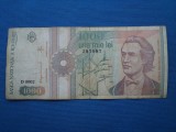 1000 LEI 1991 SERIA D 0002 FARA PUNCT - FF RARA