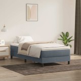 Cumpara ieftin Pat cu arcuri fără saltea Gri &icirc;nchis 100x220 cm catifea
