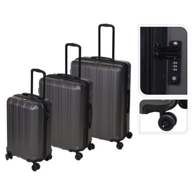 ProWorld Set valize, 3 piese, cu blocare TSA, negru foto