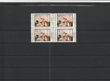 ROMANIA 1981 LP 1044 ZIUA MARCII POSTALE ROMANESTI BLOC DE 4 TIMBRE MNH NESTAMP, Nestampilat