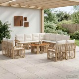 Cumpara ieftin Set de canapele pentru gradina 12 buc. Alb Natural si Crem