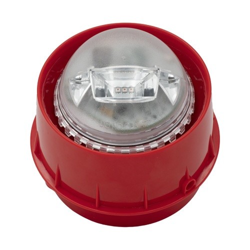 Sirena cu flash, adresabila, LED-uri de culoare rosie, lentila de culoare rosie