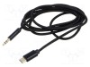 Cablu Jack 3,5mm 3pin și USB C aurit 1,5m negru GEMBIRD