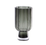 Cumpara ieftin Vaza flori sticla gri petrol 13,5 x 26 cm