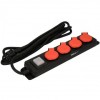 Prelungitor cu 4 locasuri, Yato YT-81241, lungime cablu 3m, max 3500W, cu impamantare, IP44