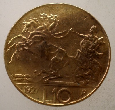 1.834 REPLICA ITALIA VITTORIO EMANUELE III 10 LIRE 1927 R 22mm/4,0g foto