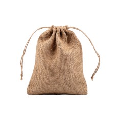 Saculet decorativ rustic iuta, 13 x 18 cm, Ecru natur foto