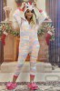 PJM145-5 Pijama pufoasa intreaga cu model unicorn colorat, L, M/L, S, S/M