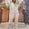PJM145-5 Pijama pufoasa intreaga cu model unicorn colorat