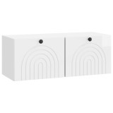 vidaXL Oglindă TV montată pe perete Alb foarte lucios Lemn prelucrat 898209